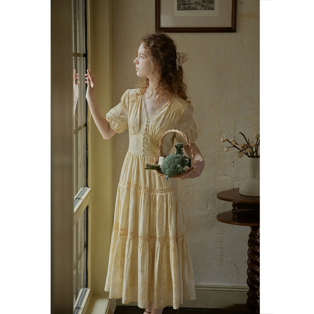 cpaia茜派雅 “扎染艺术”自然晕染古典气质优雅大摆裙【无运费险】