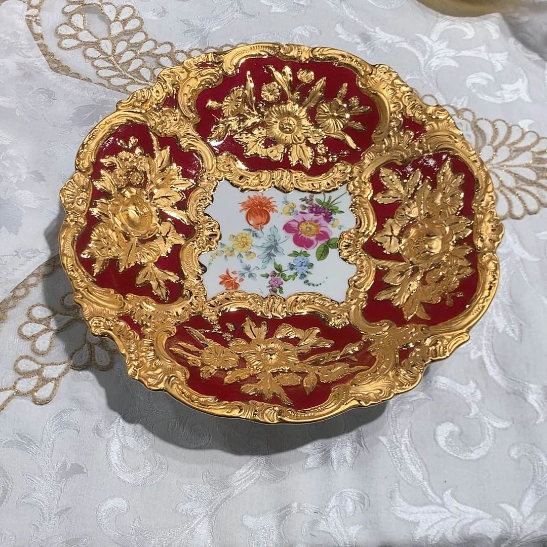 摆件R029骨瓷鎏金款赏盘