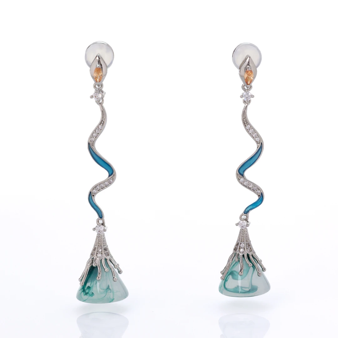 【舞动霓裳】个性长款蛇形耳环小众高级设计感独特耳环8057