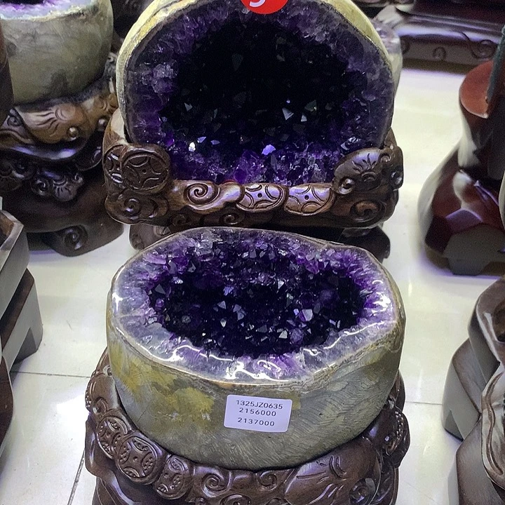 石材乌拉圭原矿聚宝盆摆件