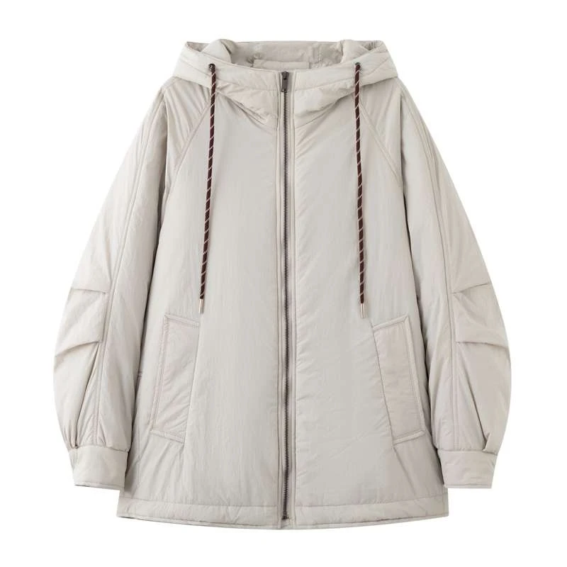 MM125麦24年冬季新品休闲百搭棉衣连帽长袖棉服外套女