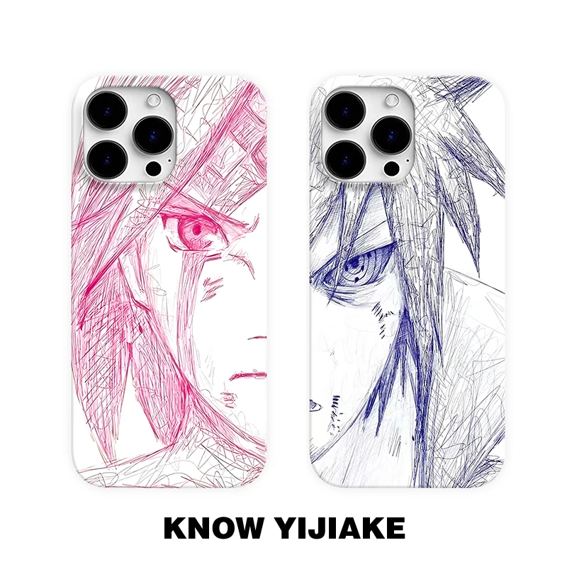 素描佐助小樱适用苹果16p动漫手机壳华为p80oppovivo小米15一加13