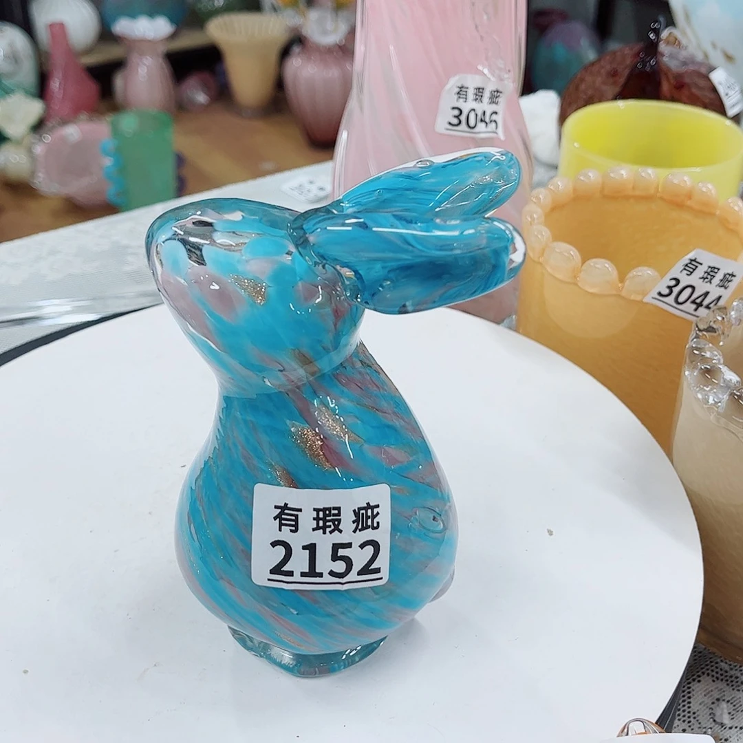 兔子2152 家悦美居琉璃花瓶瑕疵