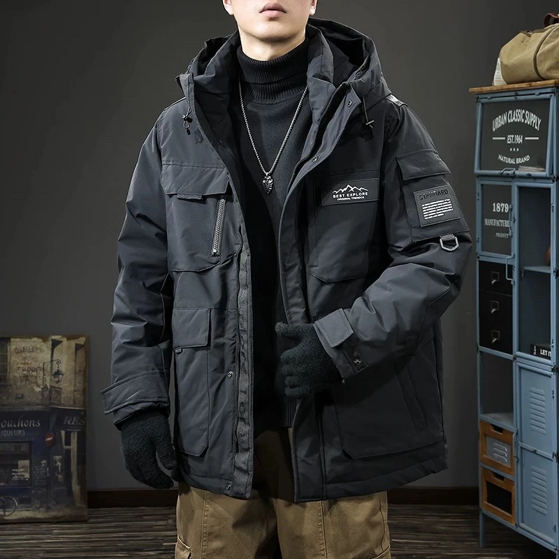 【极寒系列】男士中长款防寒羽绒服 冬季新国标白鸭绒中长款外套