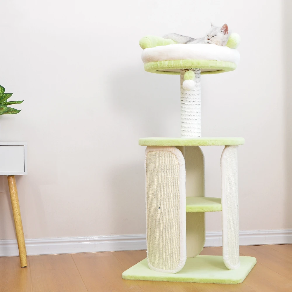 出口HY240697可拆猫窝猫抓板一体猫爬架