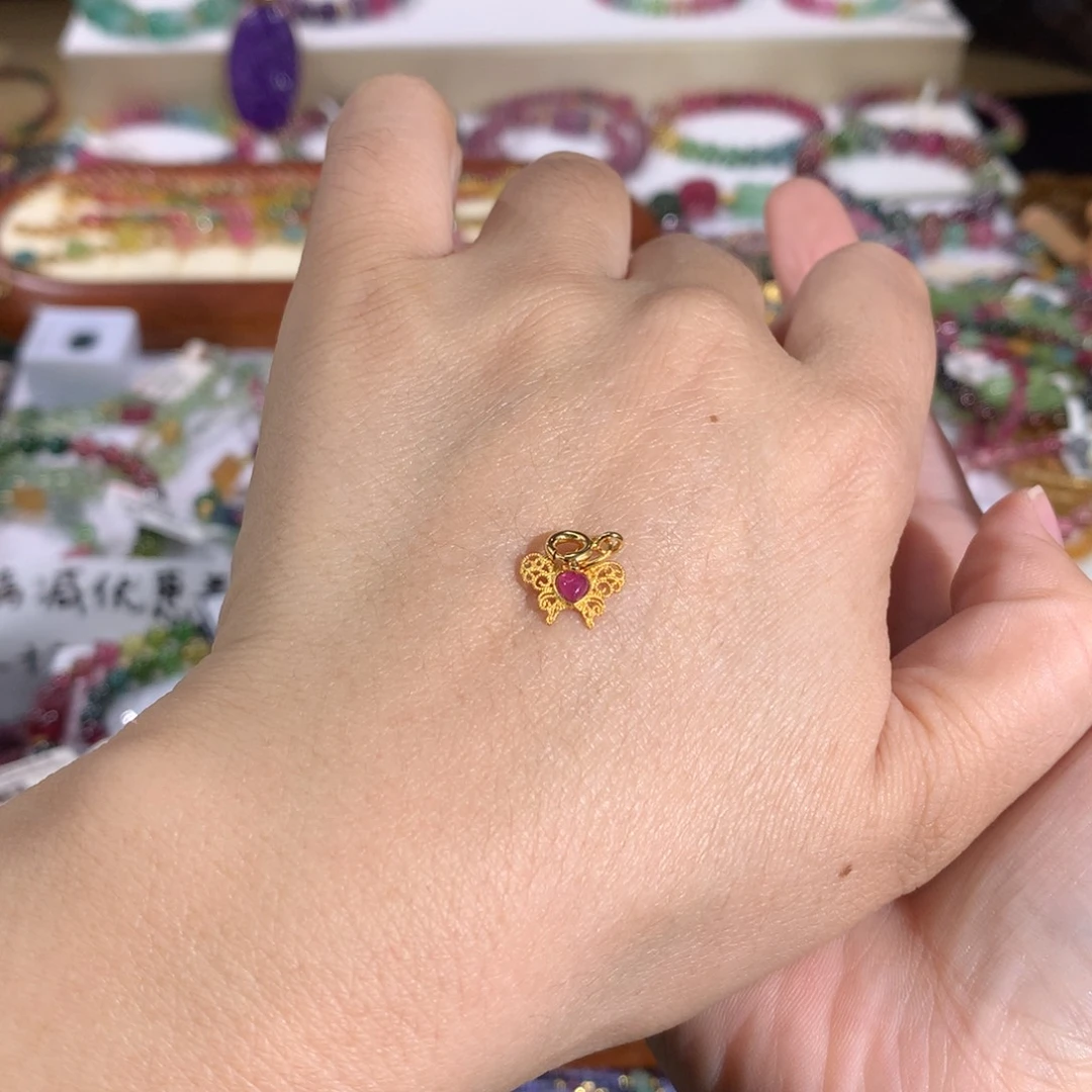 银S925镶嵌吊坠碧玺吊坠