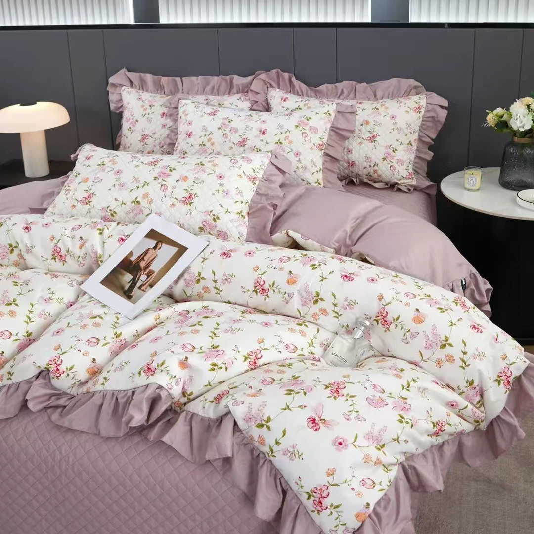 韩尚花语多功能夏被床盖款四件套 加大 微瑕～D352
