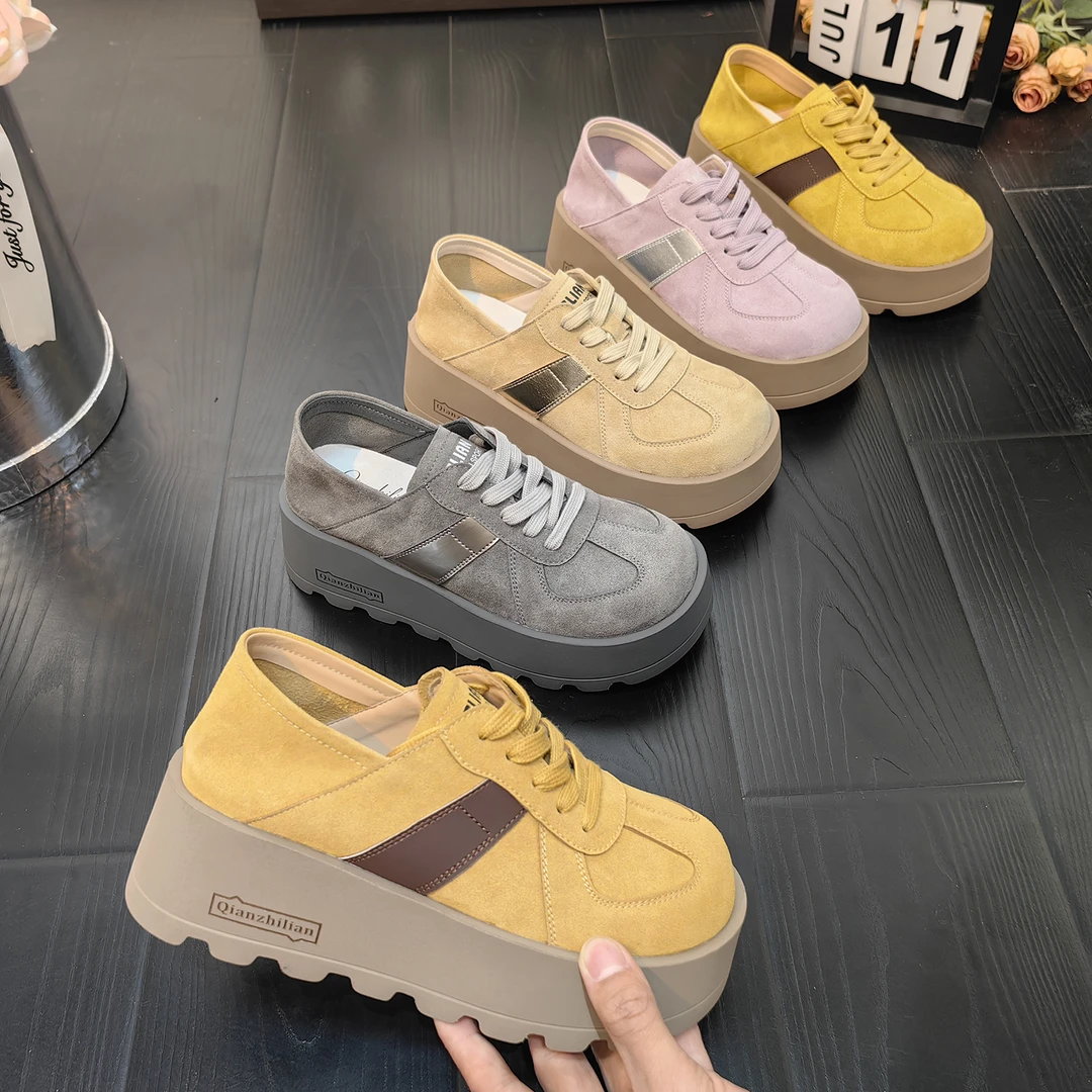 千之恋B增高7CM2025春季新款休闲时尚百搭厚底气质女鞋5653