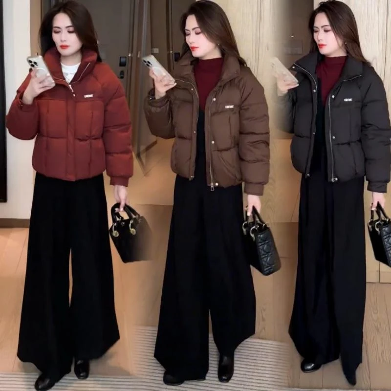 时尚加厚短款羽绒棉服女士冬季新款小个子洋气面包服宽松保暖棉衣