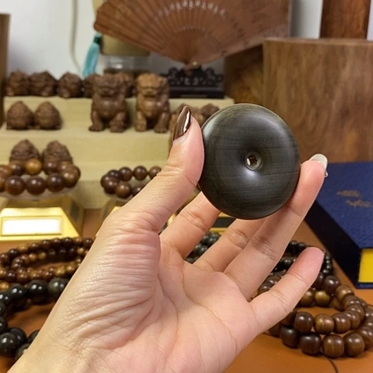 老山檀香阴沉平安扣挂件