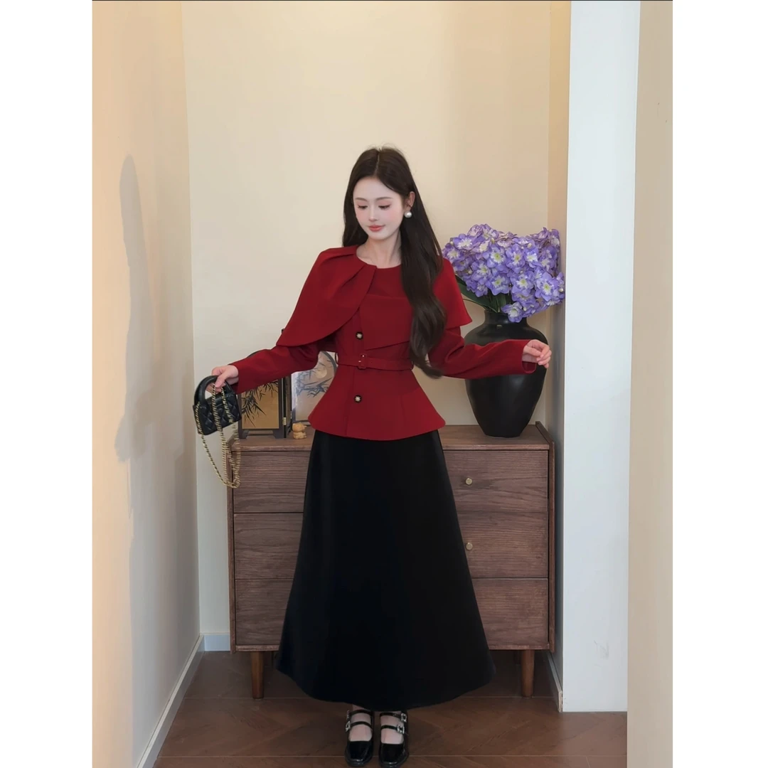 【逆光】七七很芒大翻领斗篷收腰短风衣外套泽灵XMZH9949