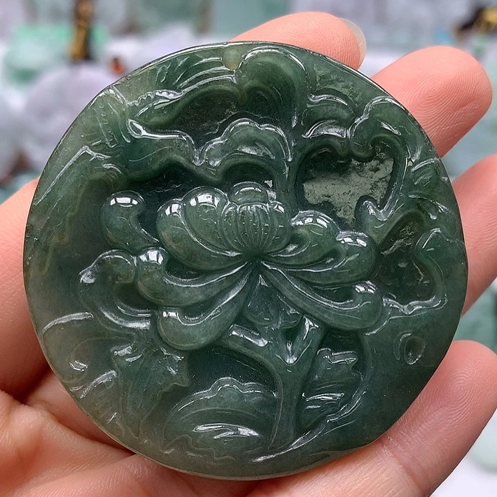 翡翠未镶嵌颈饰花开富贵有棉感福利