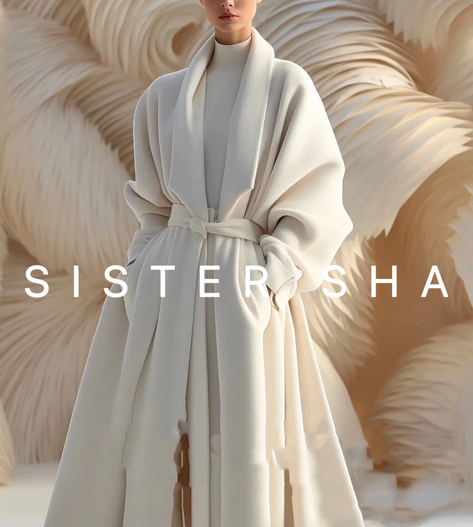 《高奢面料》设计师款轻奢高端双面全澳毛正肩大衣