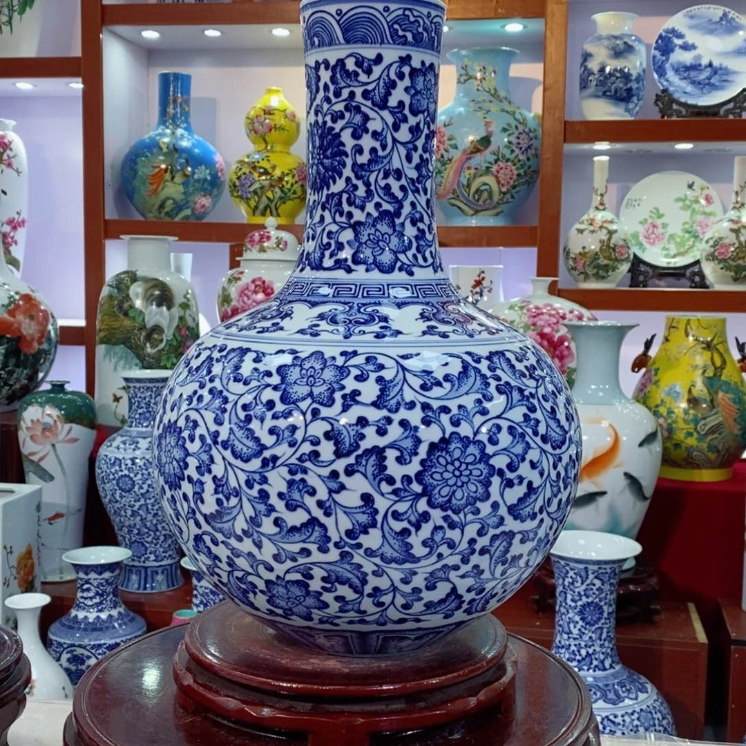 瓷片手工手绘青花天球