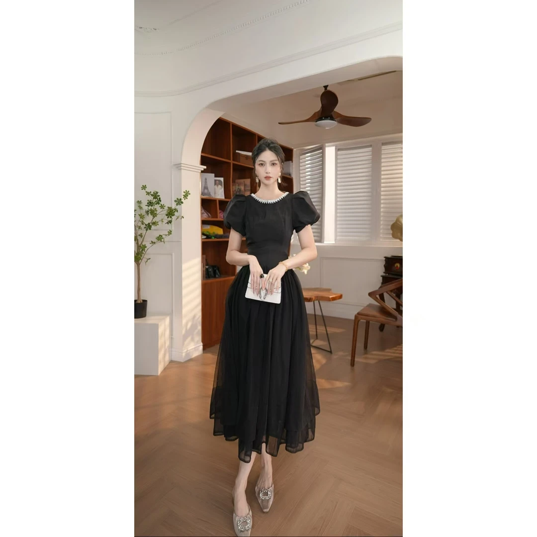 【宝总】设计感名媛轻奢收腰连衣裙45122