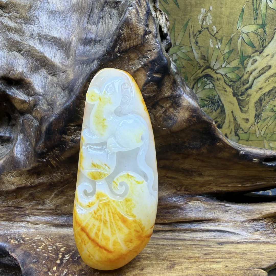 和田玉，61克.鼠你有钱.