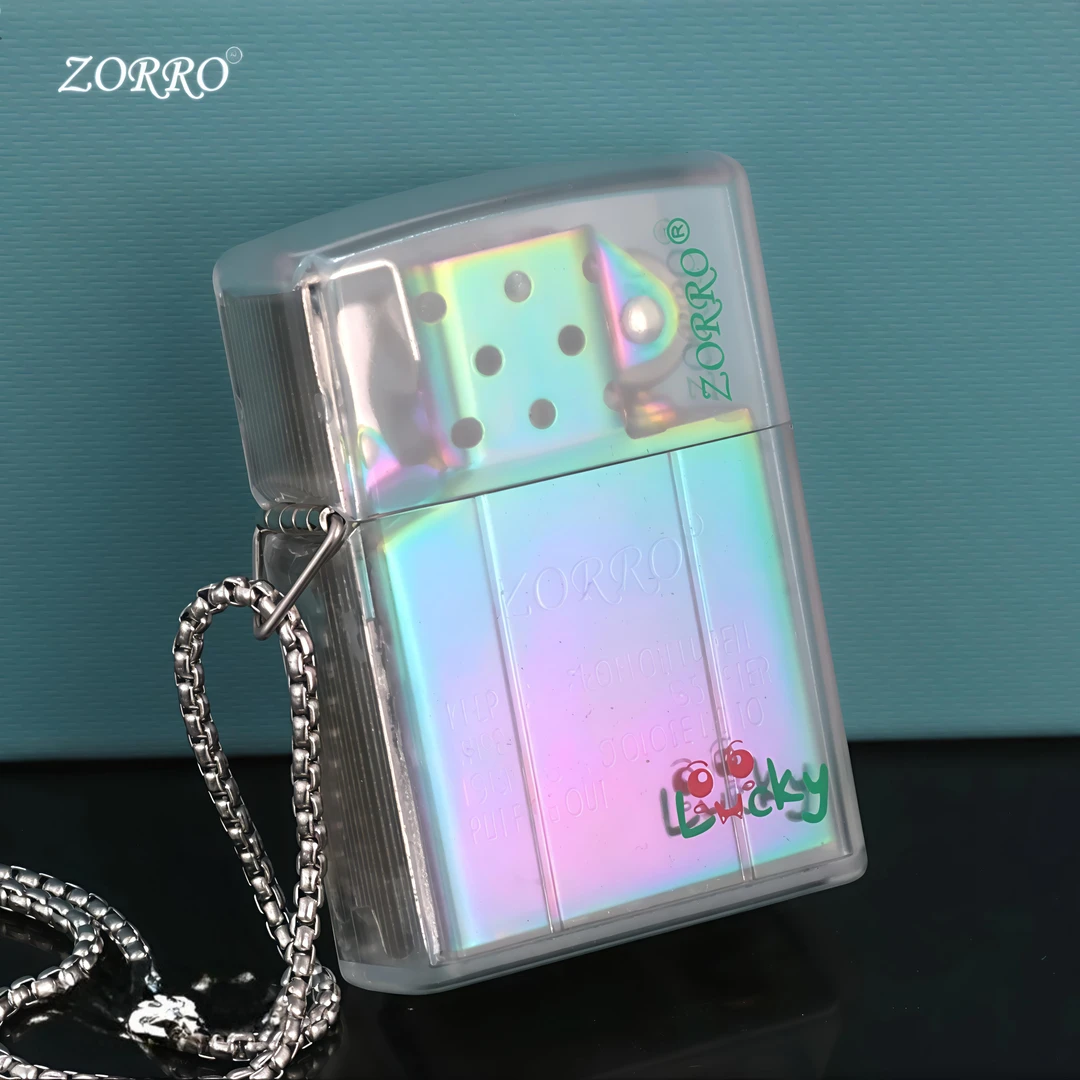 ZORRO佐罗新款透明外壳防风煤油打火机不带挂链男士生日礼物时尚