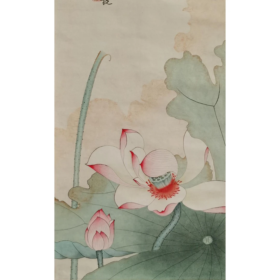 【辽拍】V240722-3-43《花卉》（1.5平尺) 纸本镜片 DD16