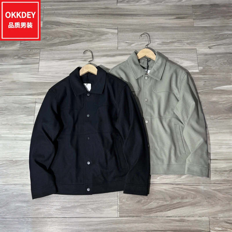男生高级感衣服秋冬季新款男装翻领工装风短外套时尚休闲轻奢夹克
