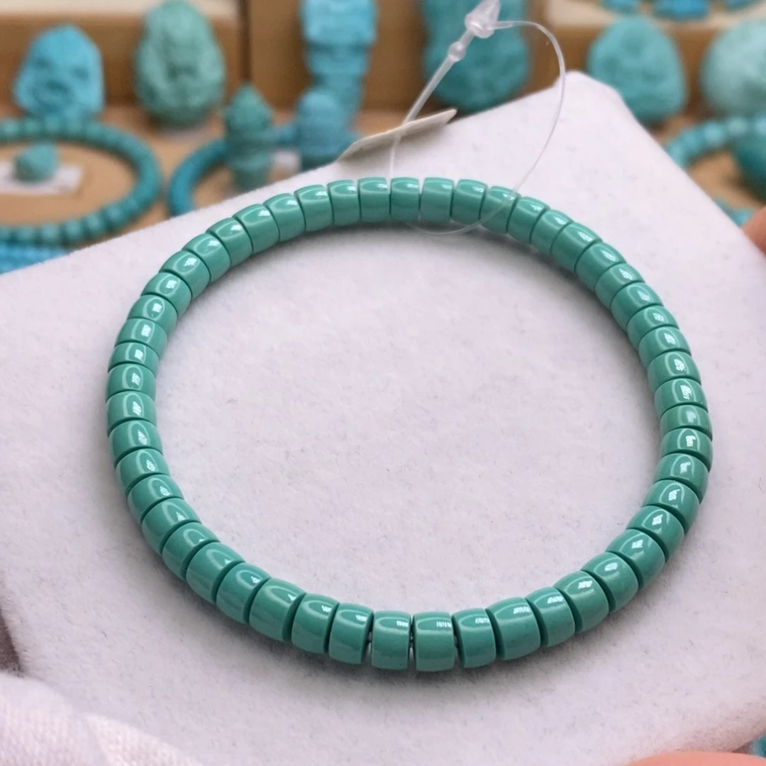 绿松石未镶嵌原矿高瓷无油无科技