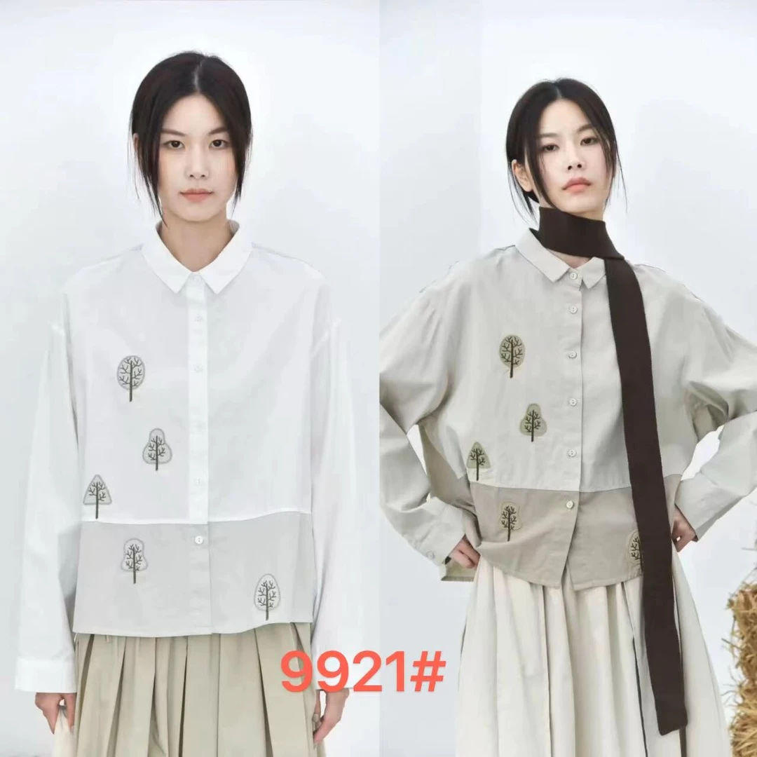 9921 衣长59 春季刺绣时尚衬衣