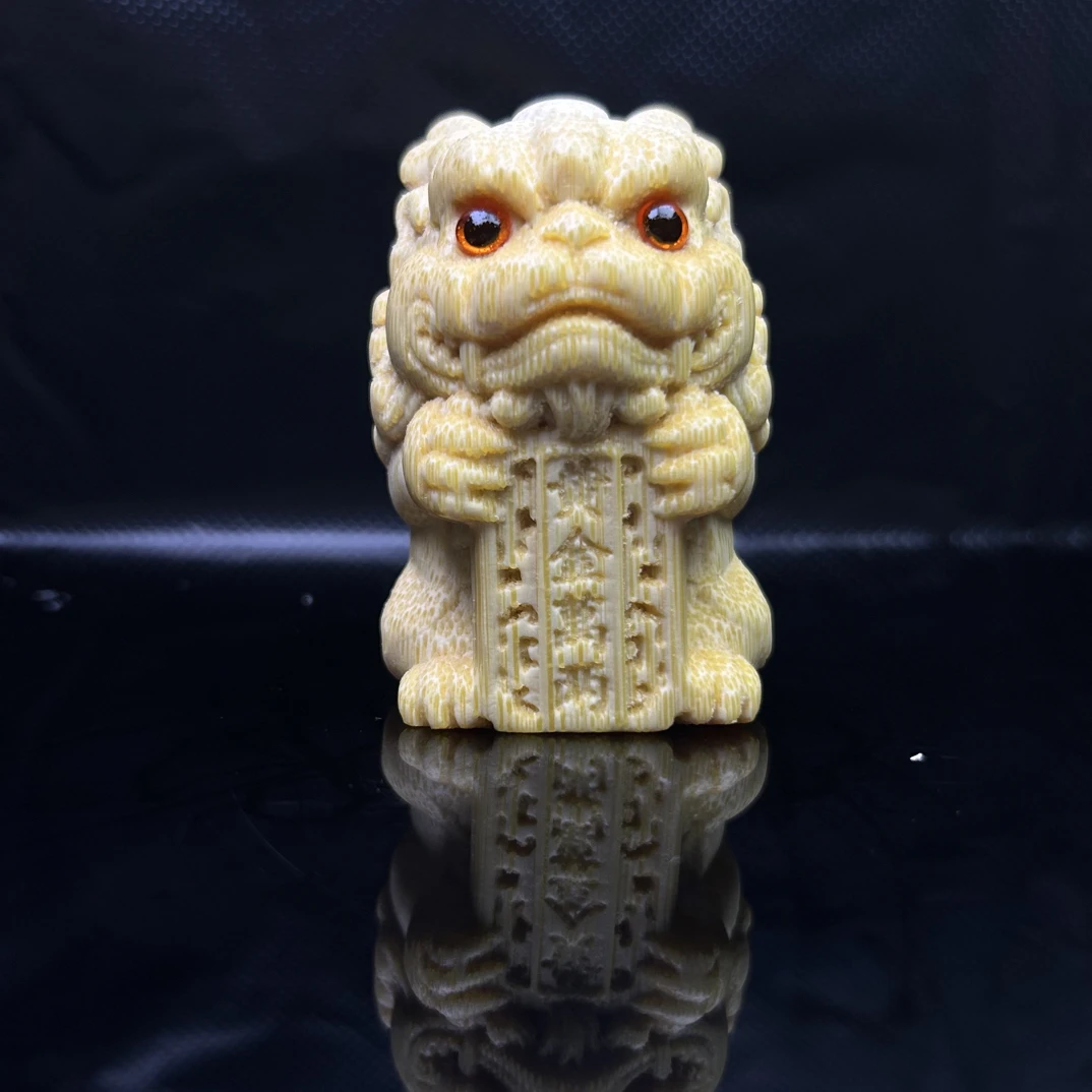 《黄金万两》  摆件 文玩手把件龙血金丝竹雕刻