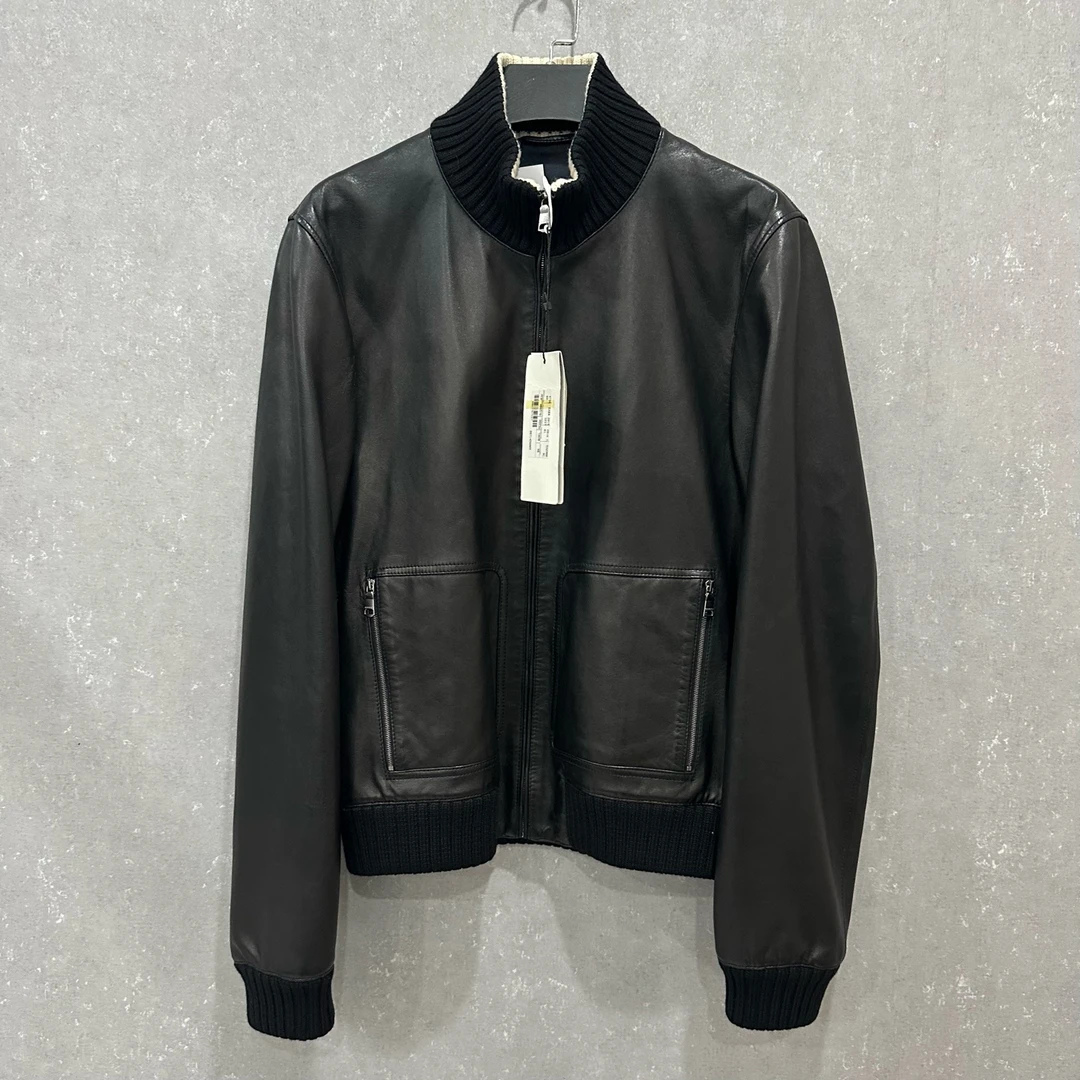 未使用 GUCCI/古驰 立领羊皮夹克外套 46码 006524