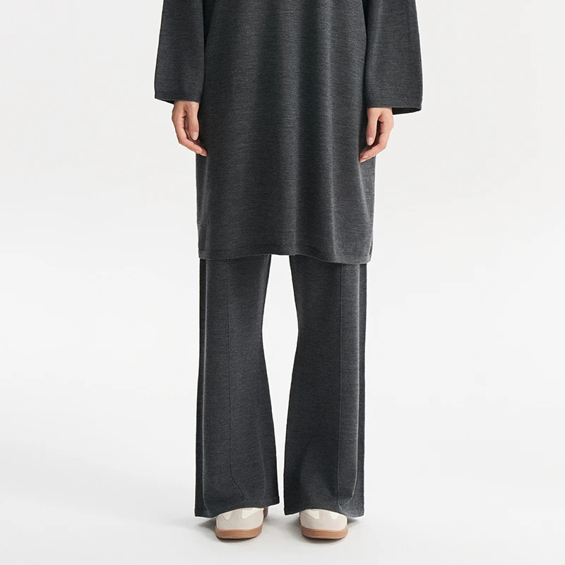 【CONCISE-WHITE简白】noundnound深花灰压线休闲直筒裤25春夏新款