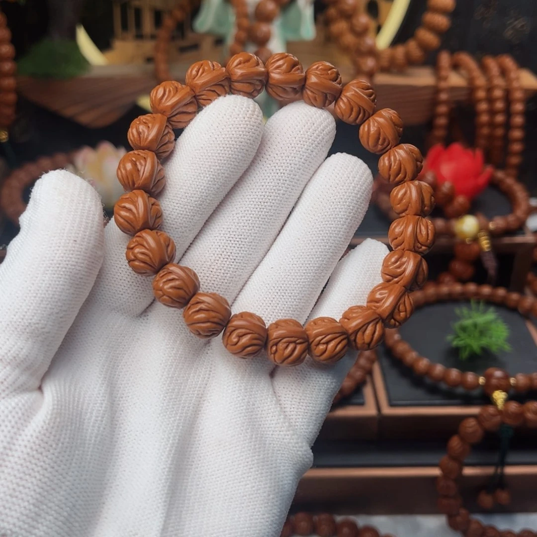 吊坠桃核小*哥12双脊龙手串