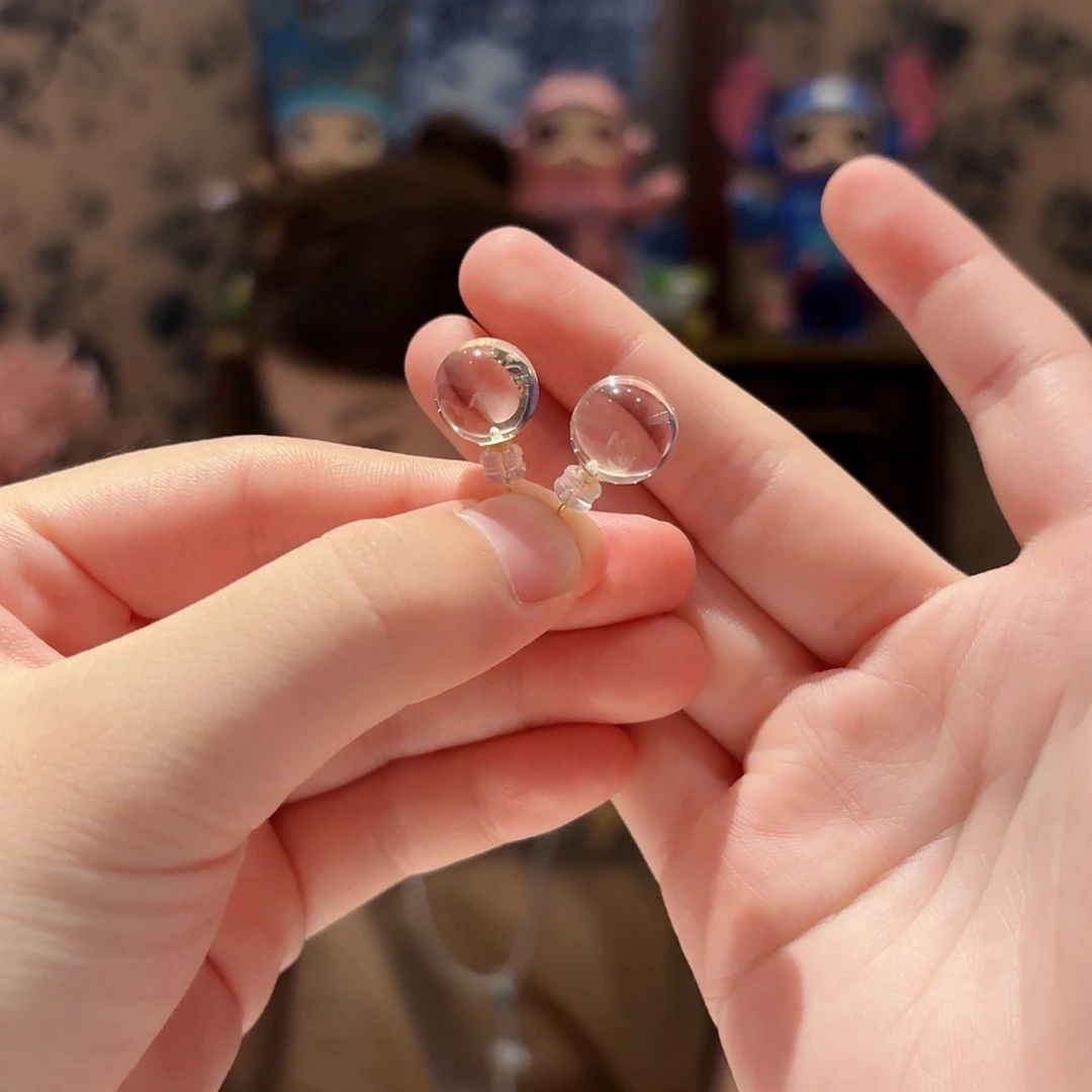 水晶耳饰18K金镶嵌多样性发其一