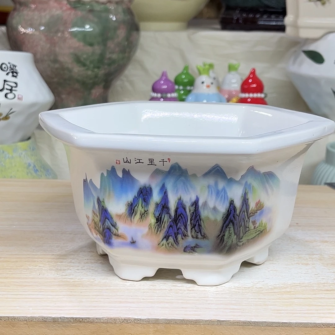 陶瓷绿植多肉微瑕花盆外口径：15*9.5