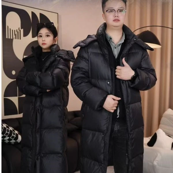 【直播送防尘袋】男女同款}长款过膝羽绒服女加厚休闲宽松外套