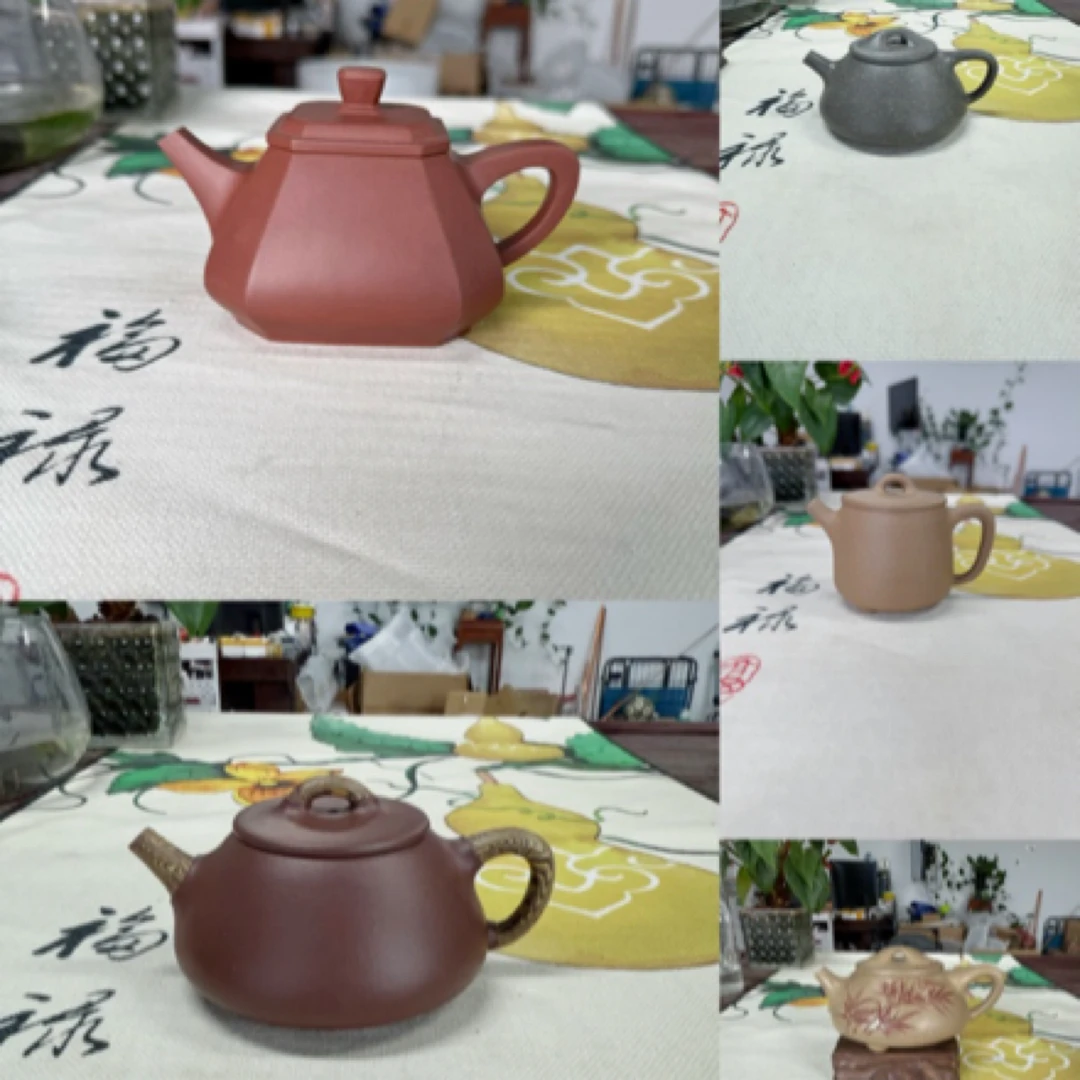 宜兴紫砂子冶高石瓢大品容量纯手工精美泥壶手制紫茄泥圆壶功夫养