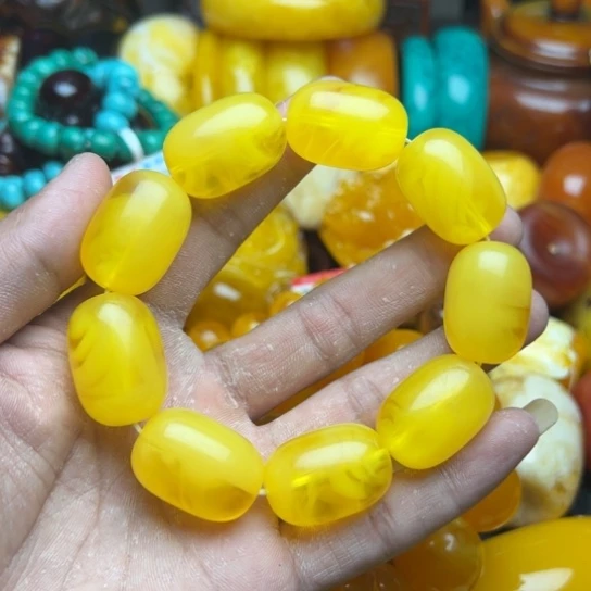琥珀手串未镶嵌情*蜜蜡