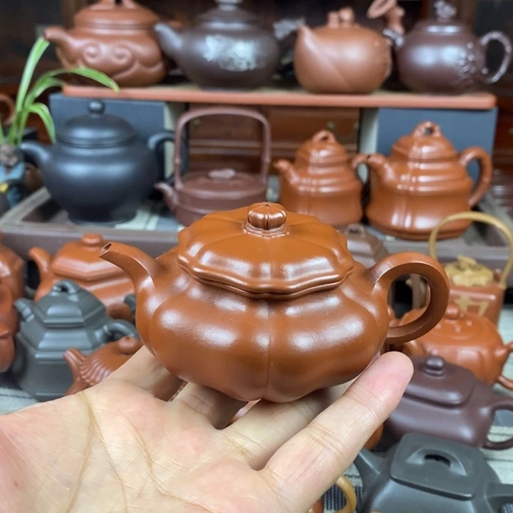 紫砂茶壶葵仿古130-300cc原矿赵庄朱泥特价