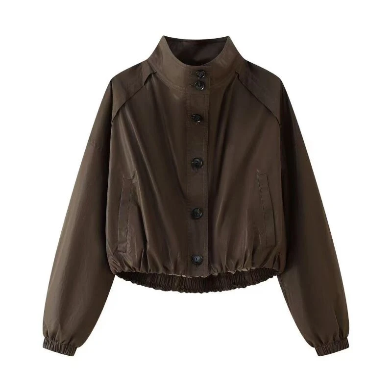 艾家2025秋季新款宽松休闲显瘦立领短外套女AR103019