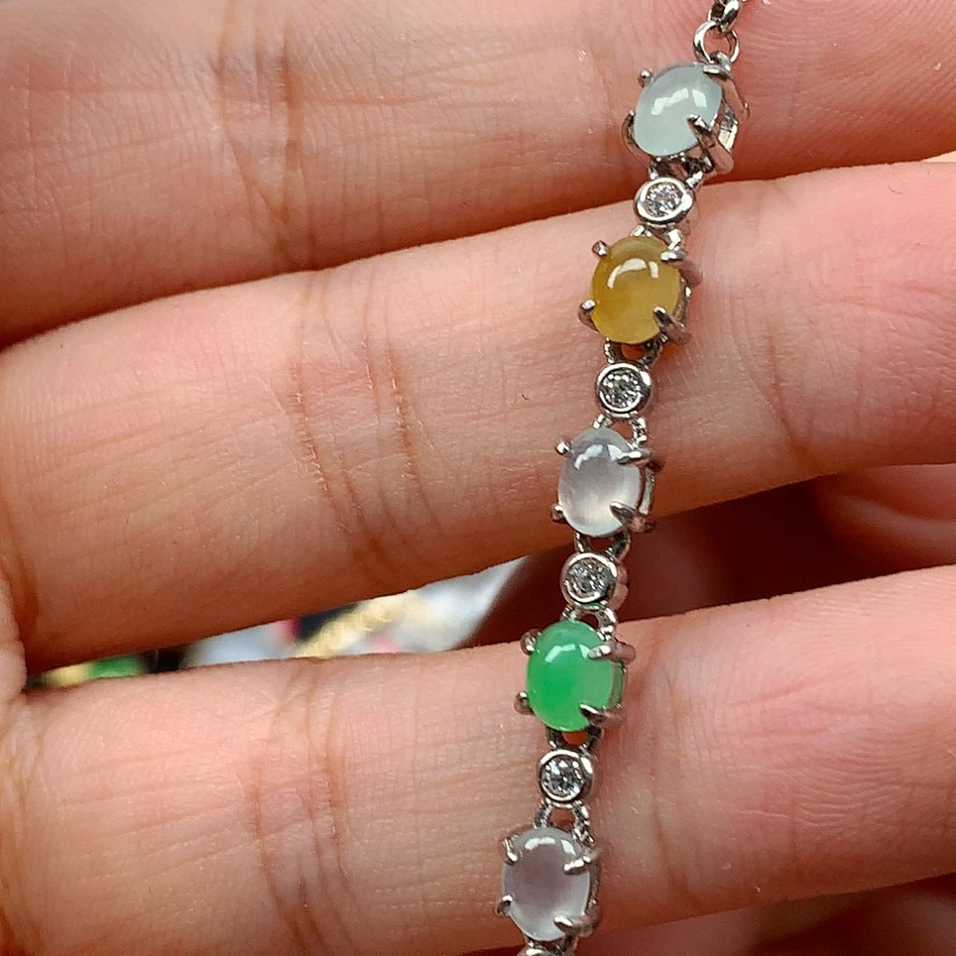 翡翠戒指银S925镶嵌天然翡翠耳饰