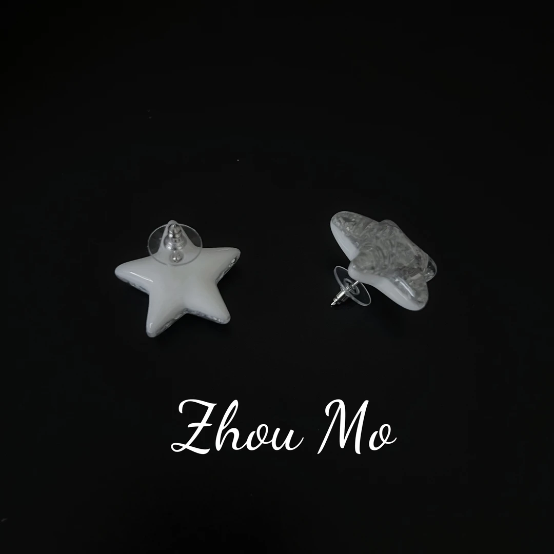 铜合金耳饰 【MOMO】重工五角星耳环B-217