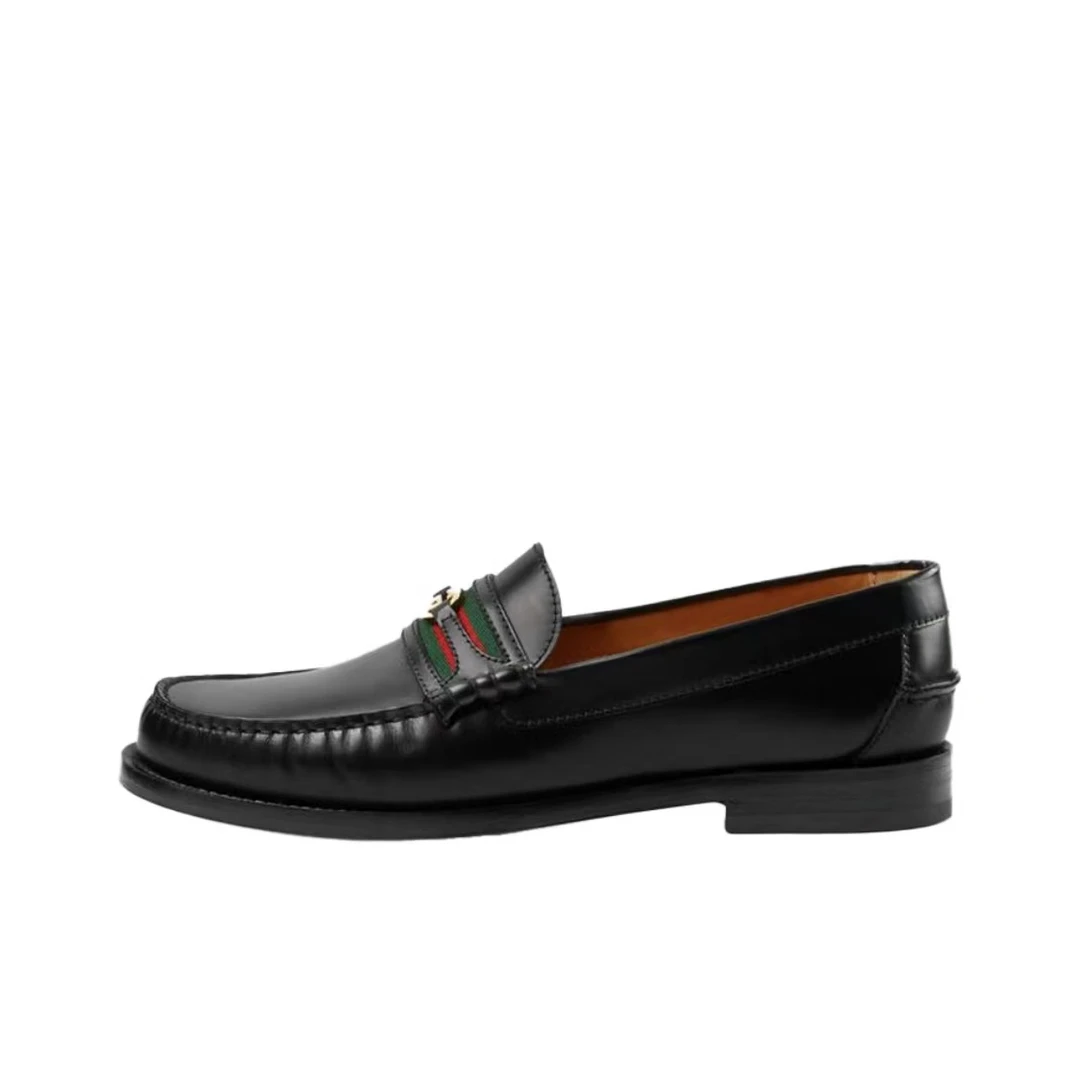 未使用 GUCCI/古驰 男款经典红绿织带Logo休闲时尚乐福鞋皮鞋