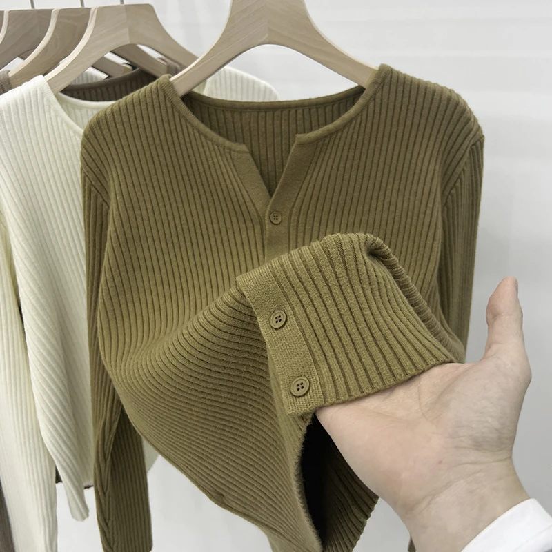 欧货秋季长袖针织开衫女内搭毛衣上衣女2024新款独特高级感打底衫