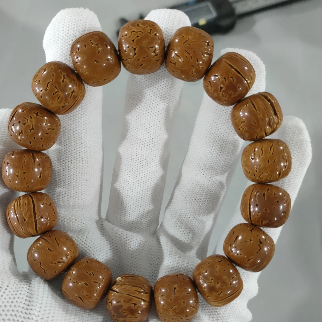 M14 龙纹桃核 卡1.5老型珠单圈手串