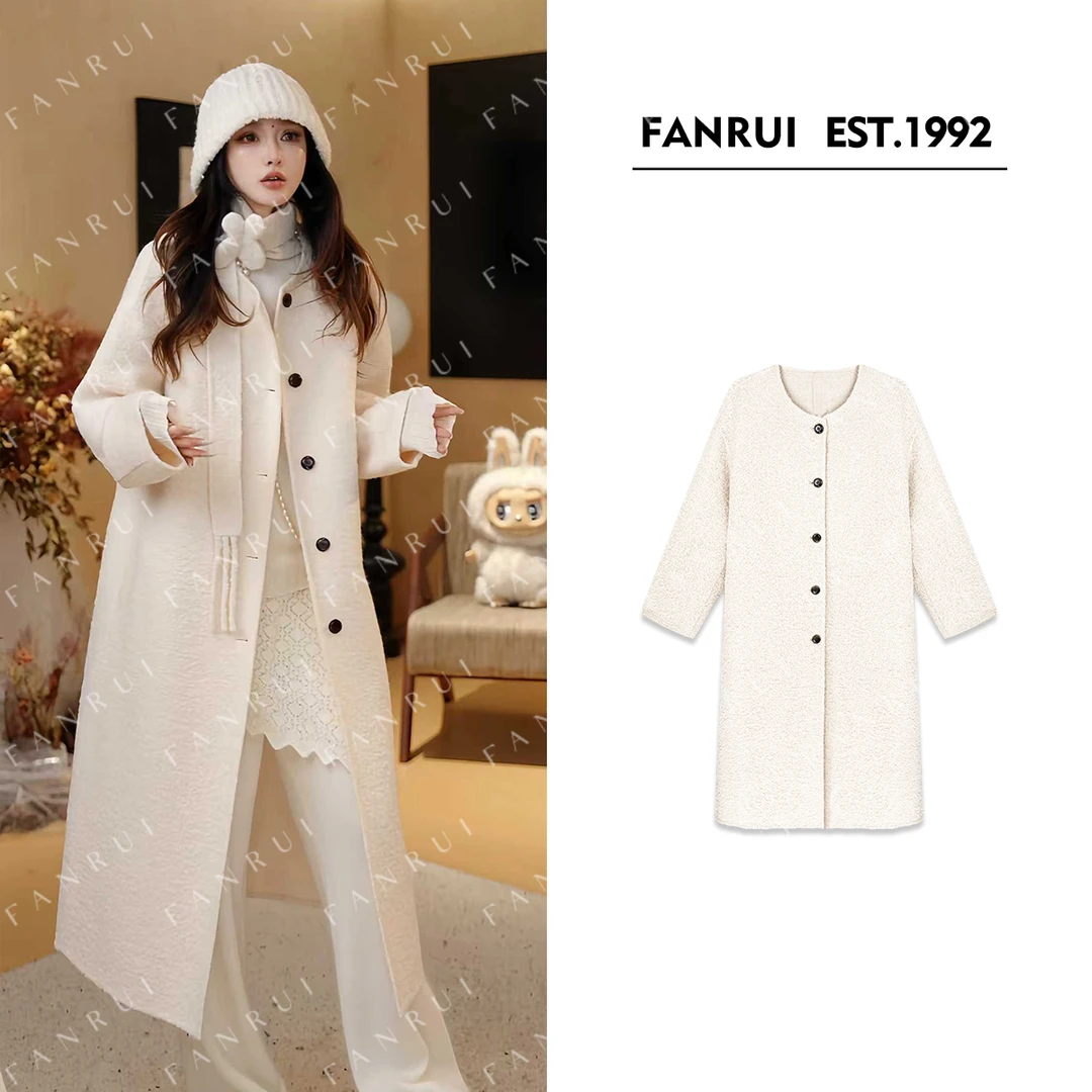 抖音双11泛芮「雅韵绮梦」秋冬新款复古时髦洋气高级羊毛大衣B18639