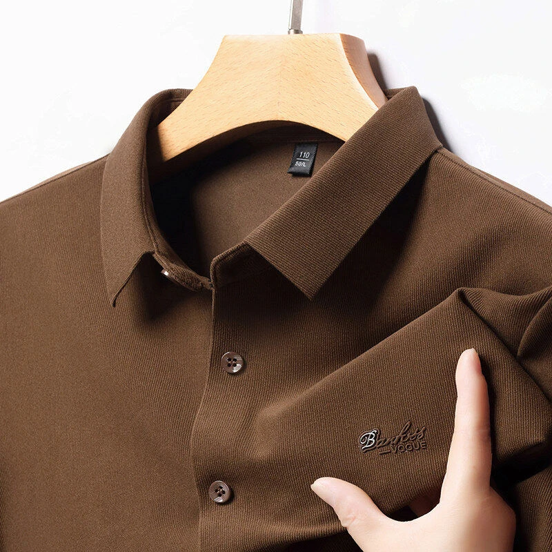 中老年灯芯绒衬衫男长袖秋季宽松复古条绒休闲中年男士衬衣爸爸装