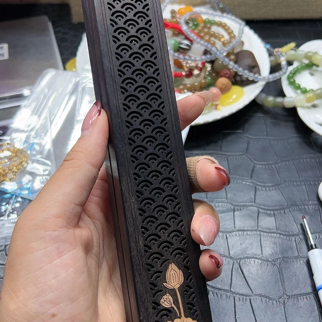 银S925镶嵌手链烟晶线香盒