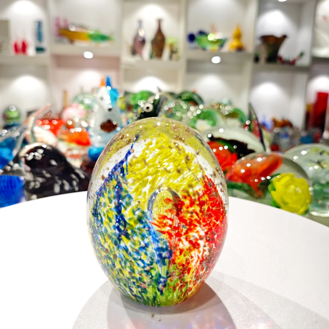 博山老美琉 纯手工琉璃艺术摆件现代简约家居装饰品玄关酒柜摆设