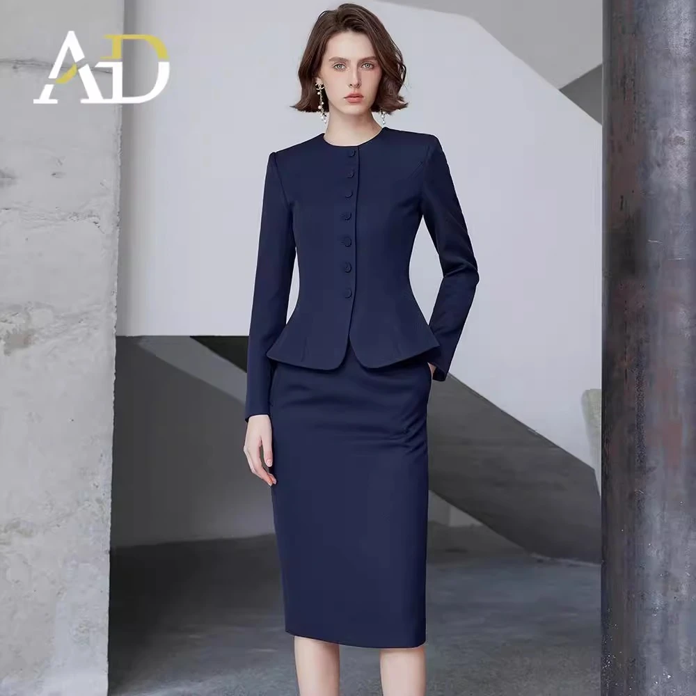 AD高端会所售楼部工作服2025新款秋冬通勤职业西装套装美容院工装