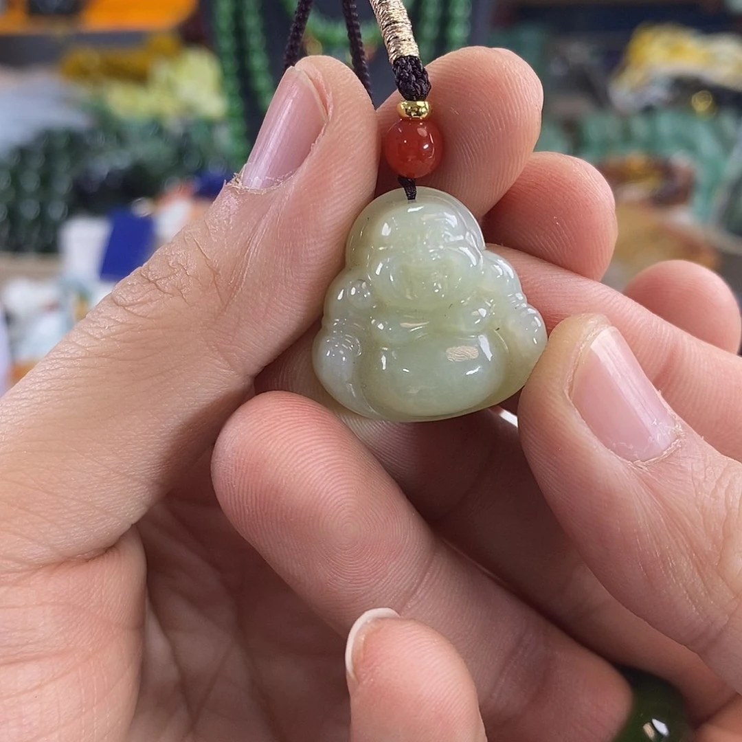 和田玉手串切末未镶嵌佛公