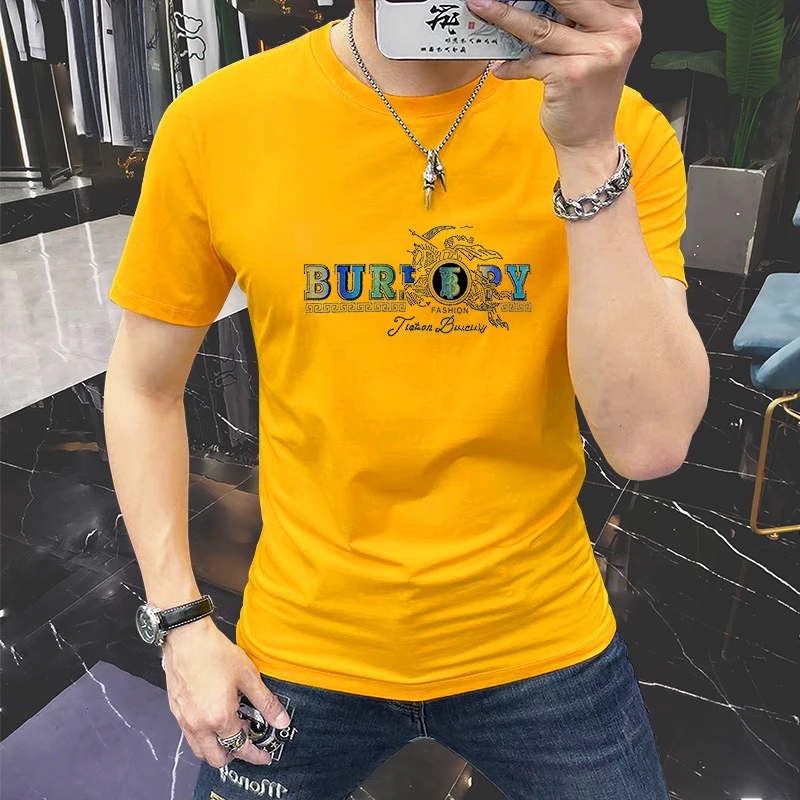 战沐品质男装潮牌欧货新款夏季短袖T恤韩版爆款修身时尚潮男穿搭