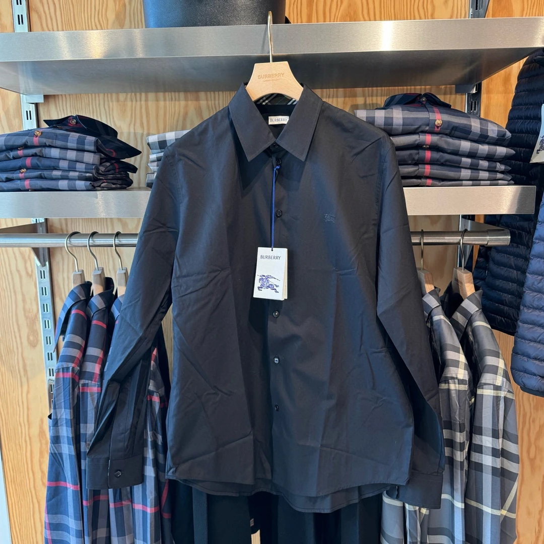 未使用 BURBERRY/博柏利 专柜款 男装 战马黑色衬衫 81039371