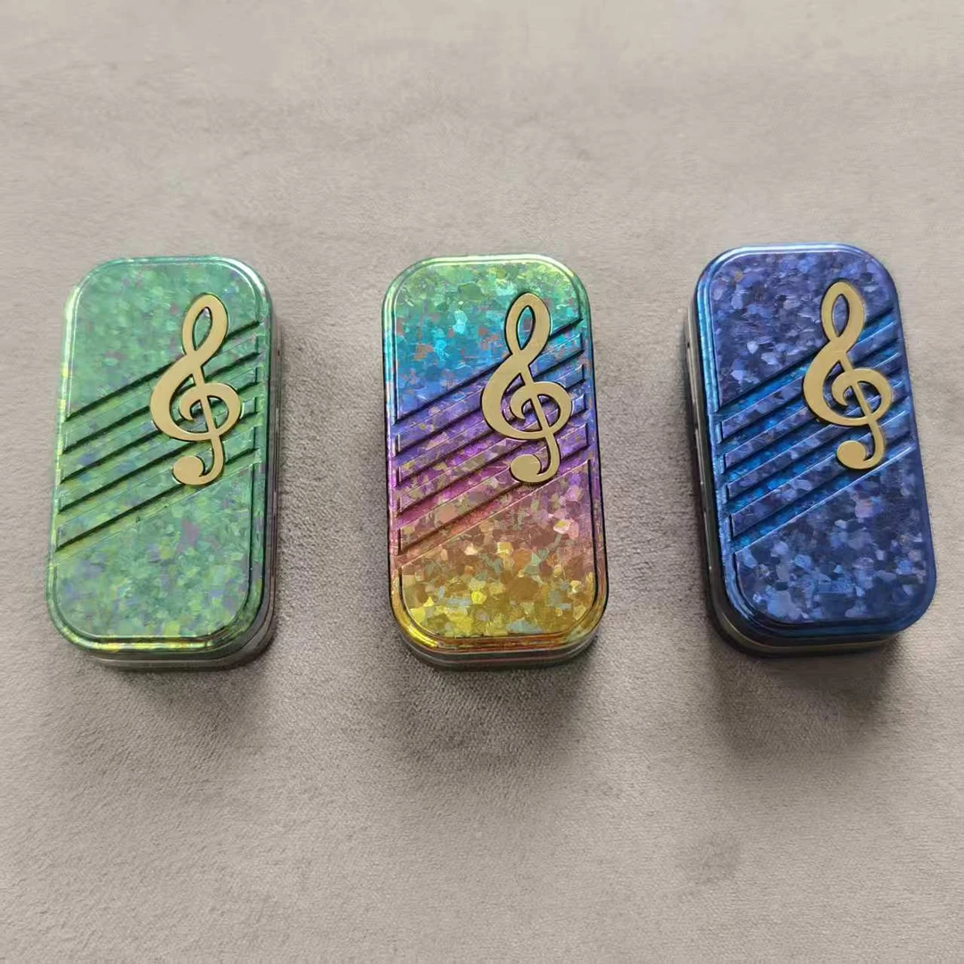 躁动音符冰晶钛音叉EDC磁力推牌直推三段叮叮解压玩具